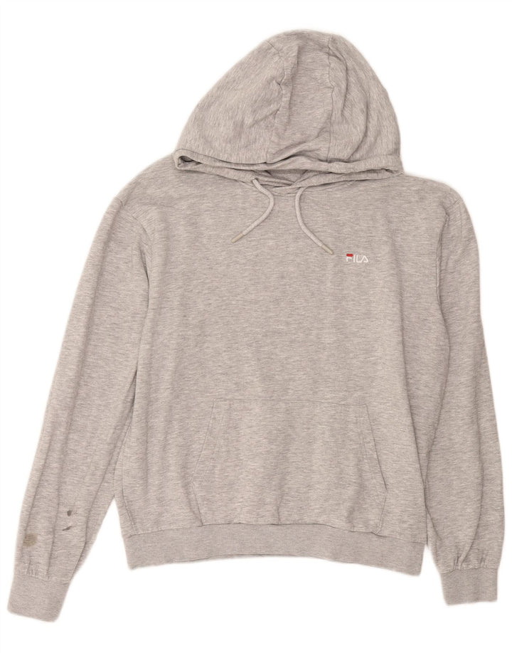 FILA - Sudadera con capucha para hombre, talla pequeña, algodón gris