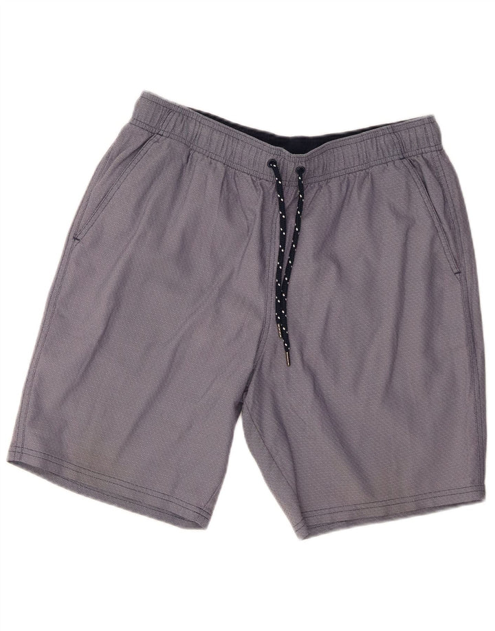 Marks & Spencer Pantalones cortos deportivos para hombre Algodón geométrico azul marino mediano