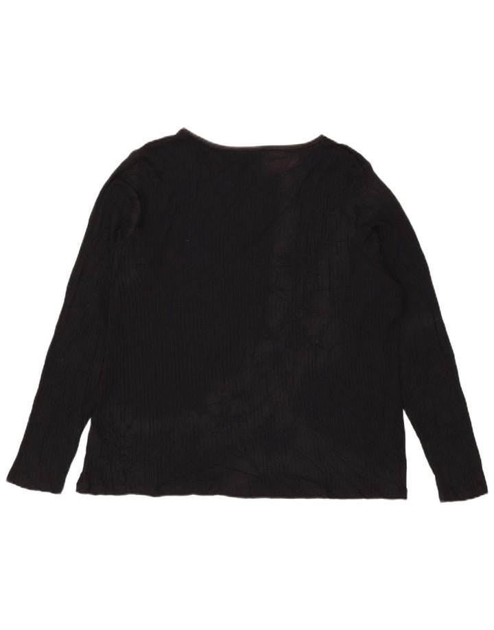 Marks & Spencer - Camiseta de manga larga para mujer, talla 40, 4XL, viscosa negra