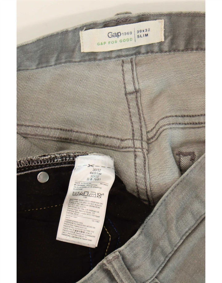 Vaqueros ajustados para hombre Gap W30 L32 Algodón gris