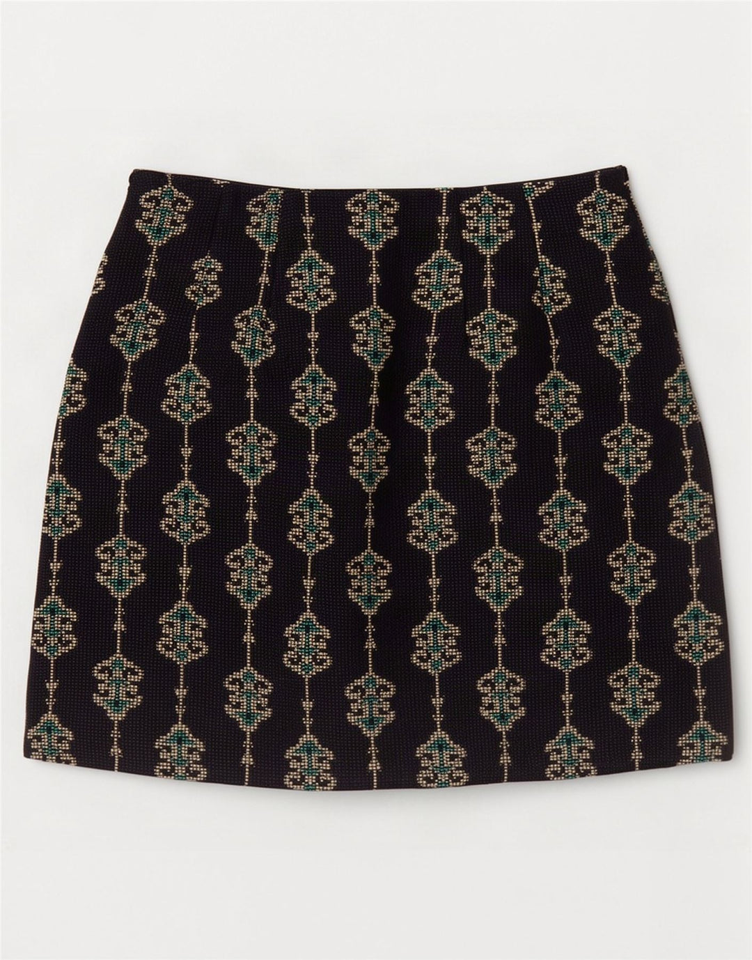 Zara Mujer Mini Falda XS W24 Azul Marino Paisley Poliéster
