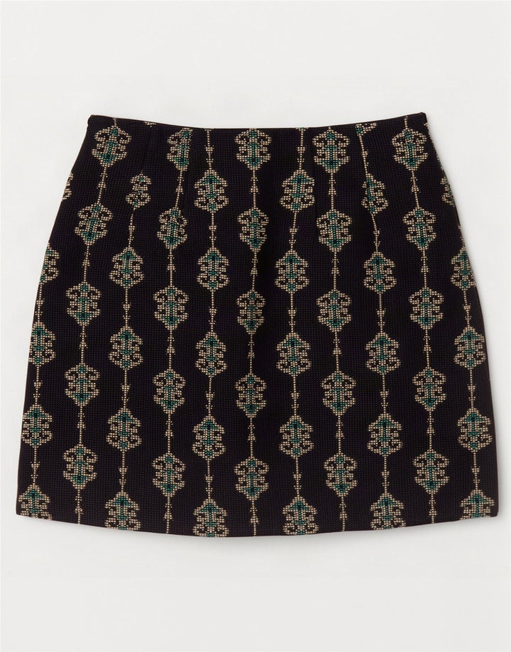 Zara Mujer Mini Falda XS W24 Azul Marino Paisley Poliéster