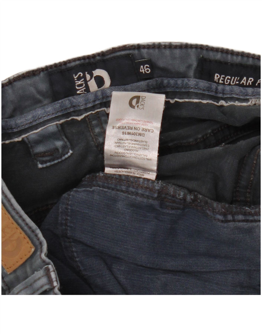 DACK'S Pantalones casuales rectos de ajuste regular para hombre IT 46 Small W31 L30 Gris