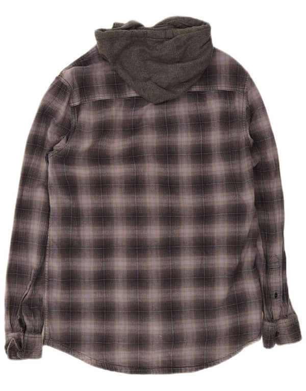 Quiksilver Camisa De Franela Con Capucha De Algodón A Cuadros Gris Pequeño | Hombre