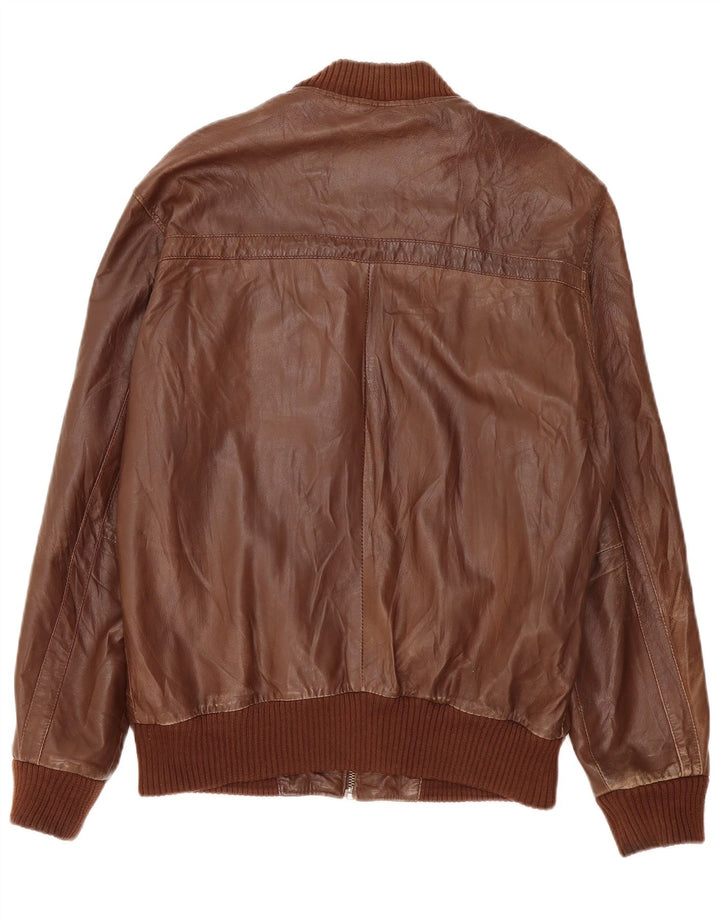 PEPE Jeans Chaqueta de cuero para hombre UK 40 Large Cuero marrón