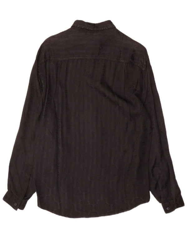 Camisa Azzurra para hombre pequeña negra geométrica