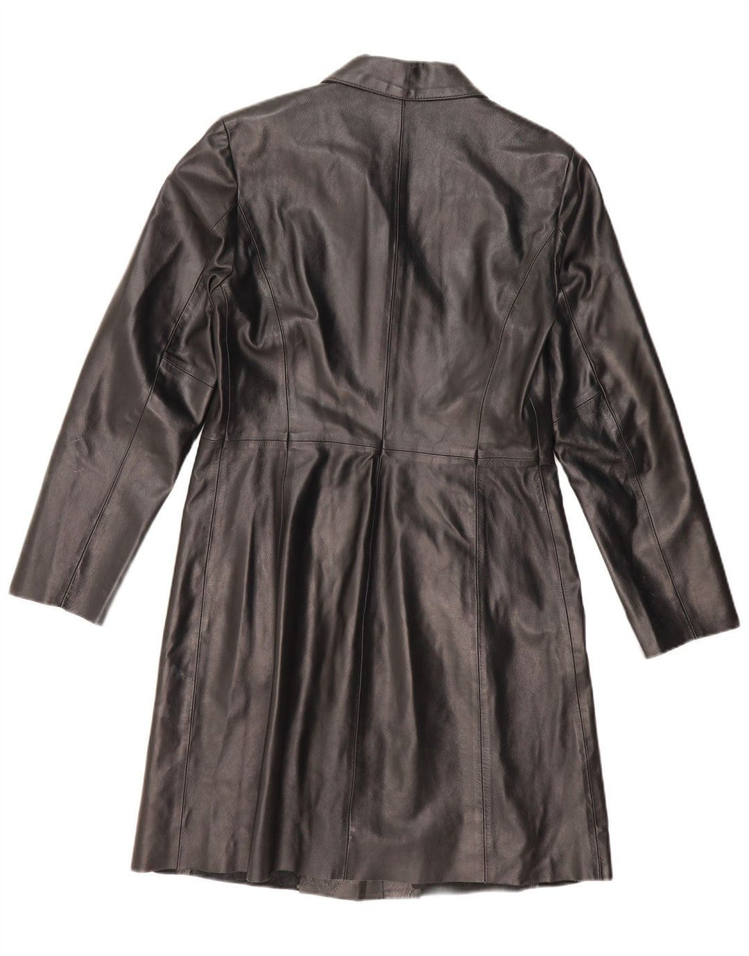 BENETTON Abrigo de cuero para mujer IT 46 Cuero negro grande