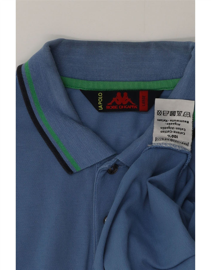 KAPPA Polo Hombre Grande Azul Algodón