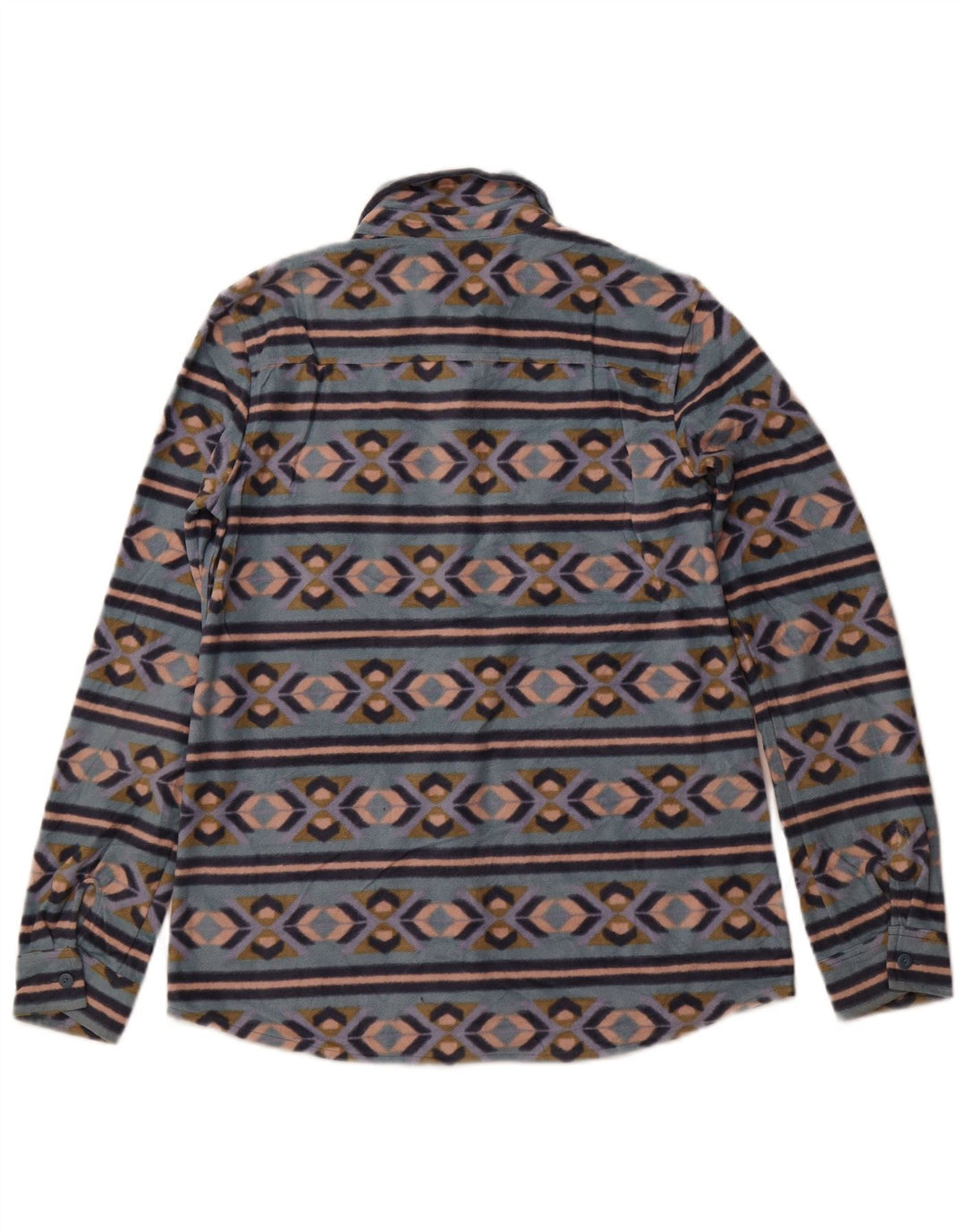 EDDIE BAUER Camisa polar para mujer UK 12 Poliéster Fair Isle azul medio
