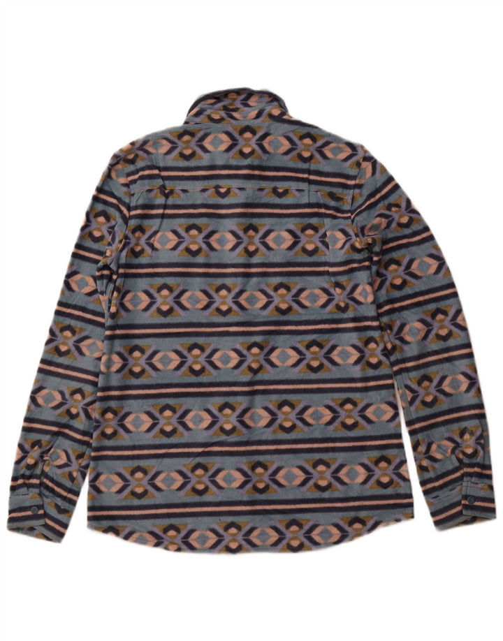 EDDIE BAUER Camisa polar para mujer UK 12 Poliéster Fair Isle azul medio
