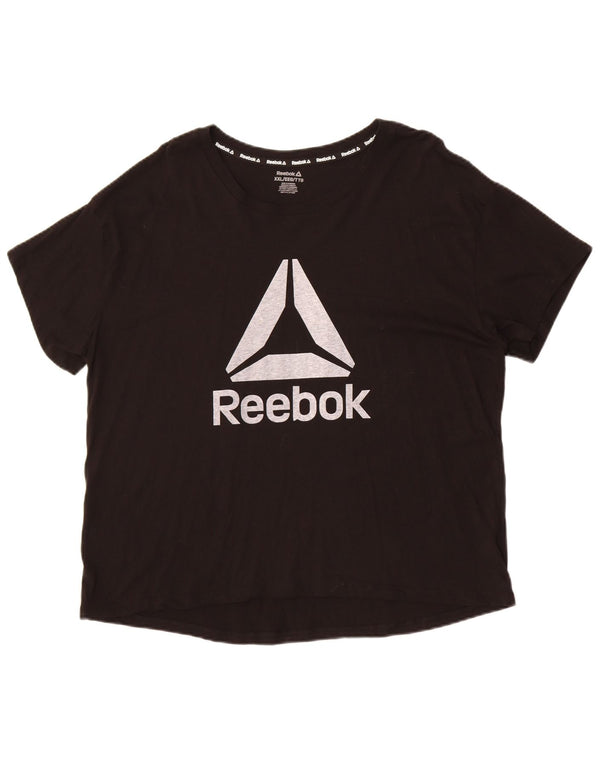 Reebok Camiseta gráfica para hombre Top 2XL Algodón negro