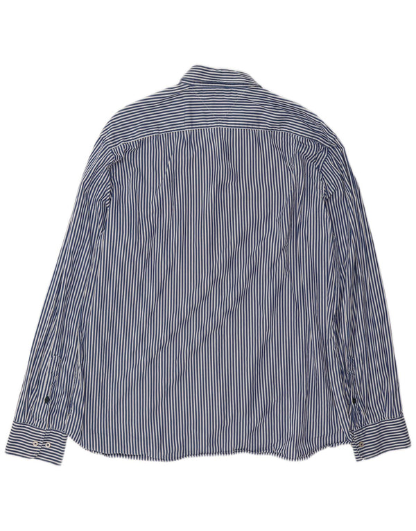 Tommy Hilfiger Camisa de ajuste personalizado para hombre 2XL Algodón a rayas azules