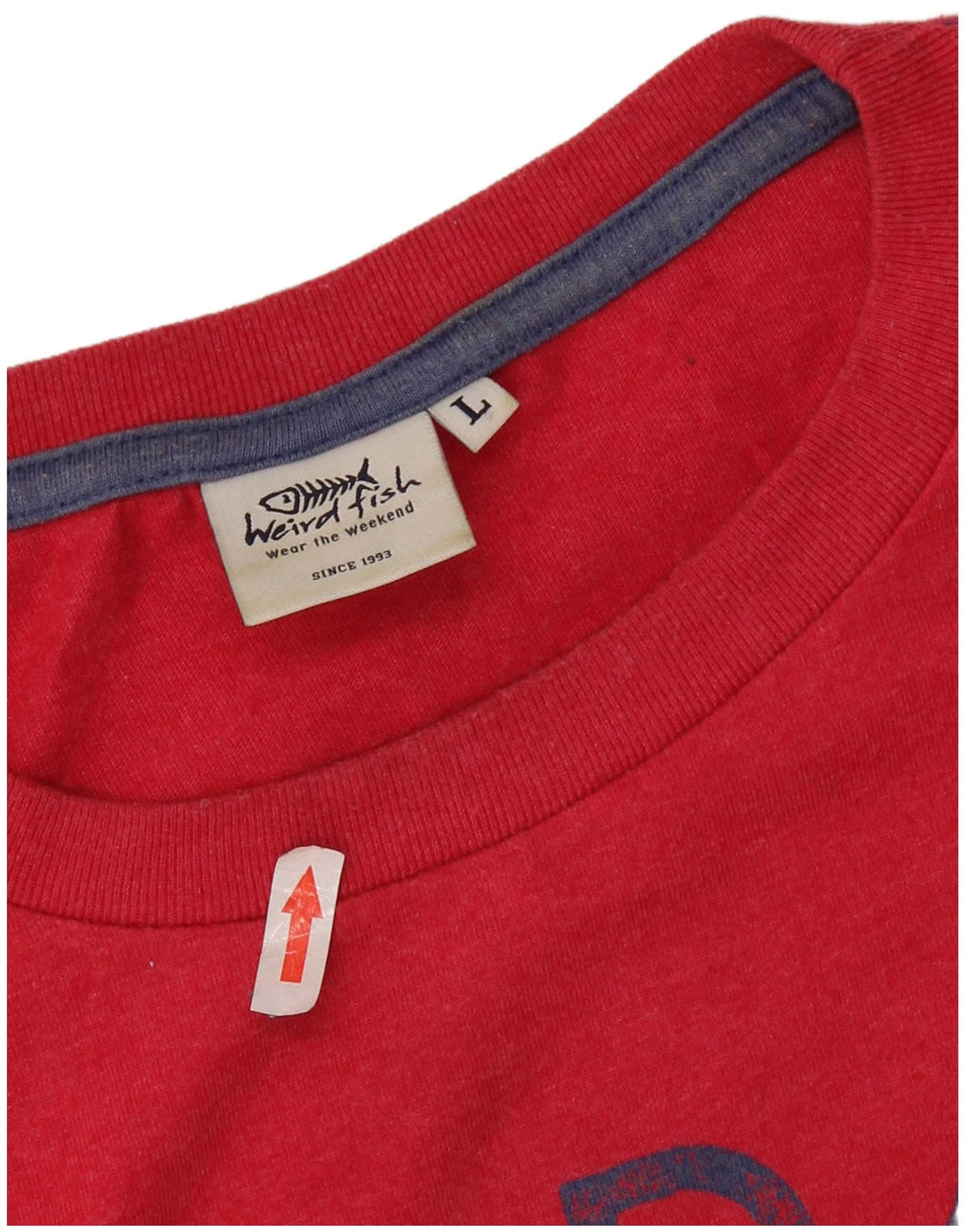 WEIRD FISH Camiseta gráfica para hombre Top grande de algodón rojo