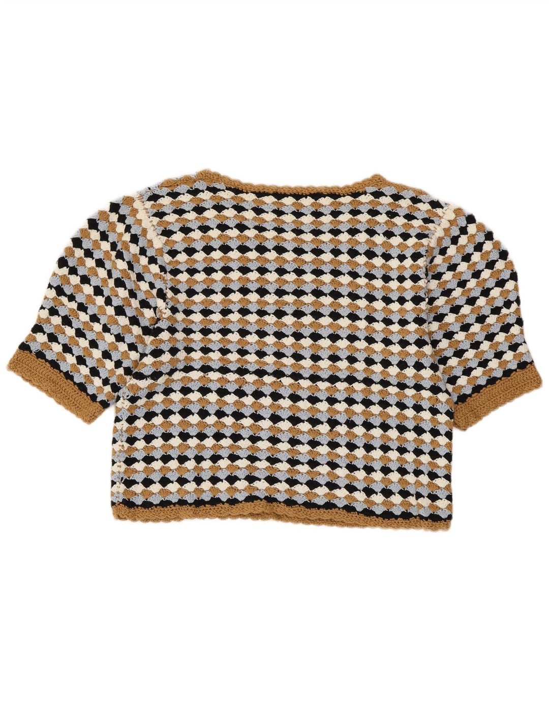 ZARA Jersey corto con cuello barco para mujer, talla 40, talla grande, multicolor