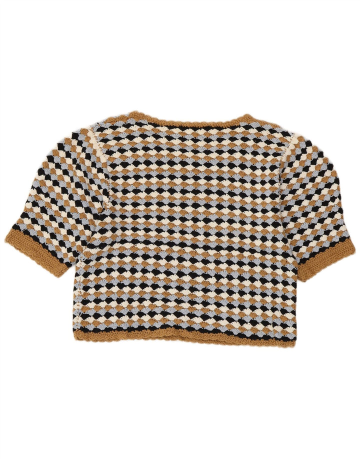 ZARA Jersey corto con cuello barco para mujer, talla 40, talla grande, multicolor