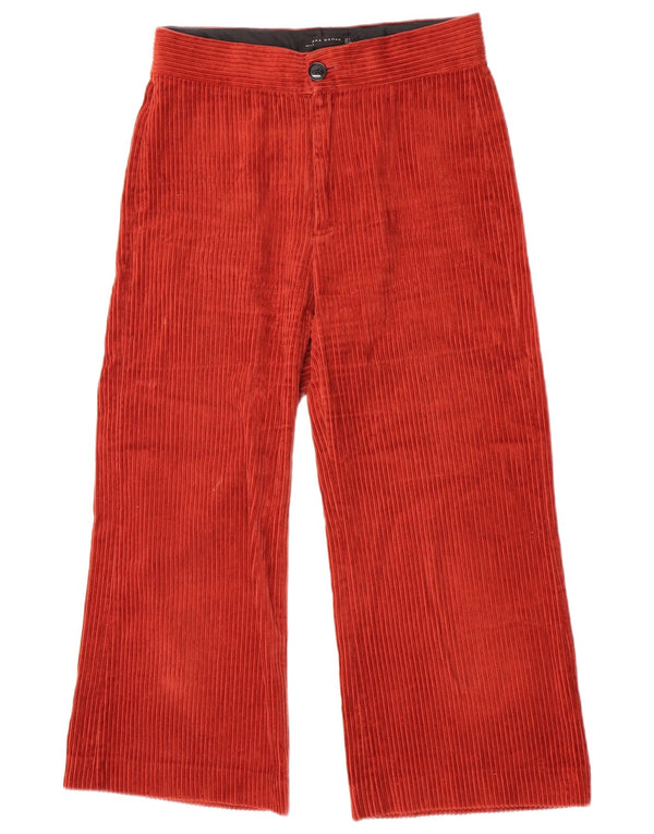 Zara Mujer Pantalones Cortos De Pana De Pierna Ancha Medianos W28 L24 Rojo
