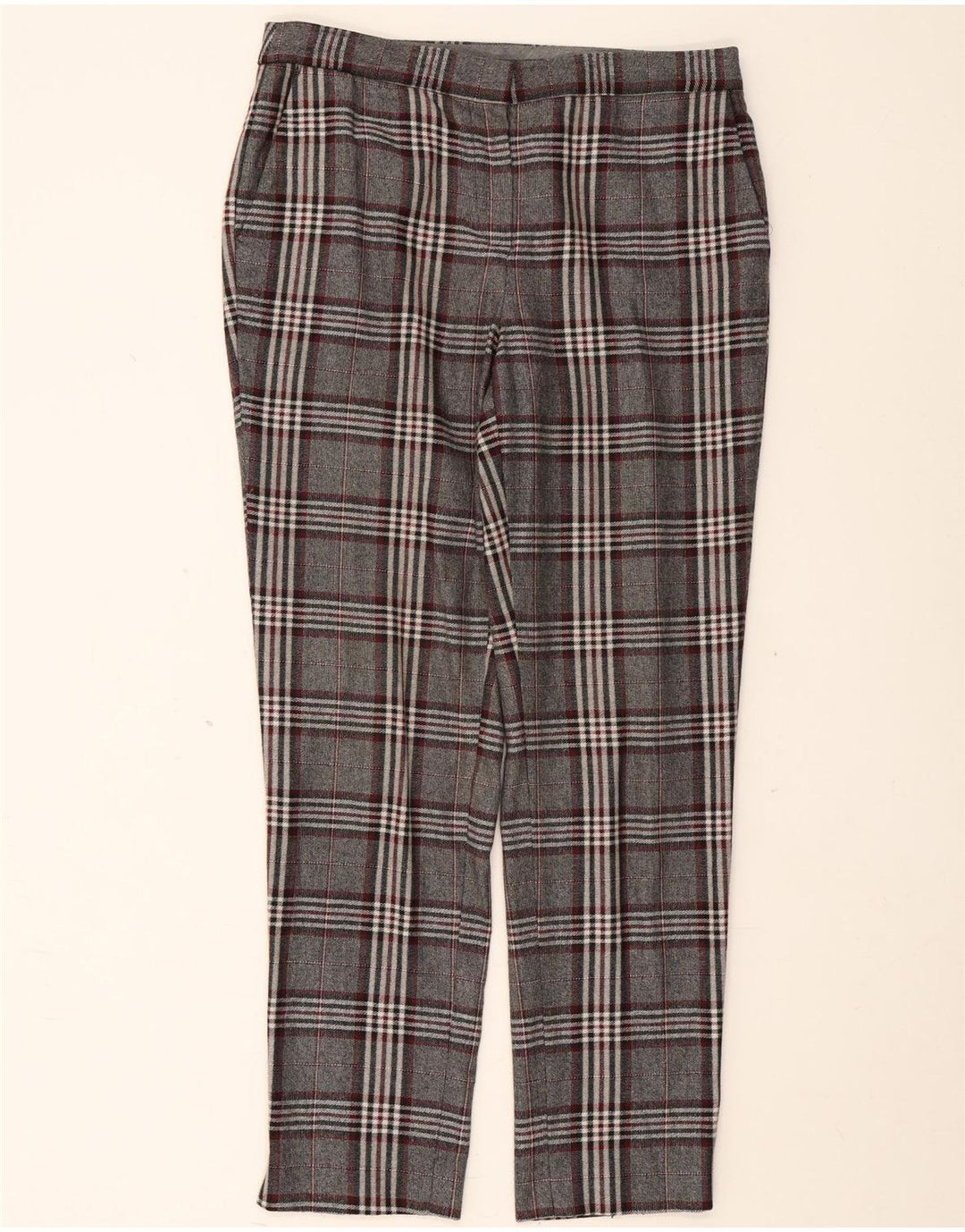 Pantalón Chino Massimo Dutti Mujer EU 40 Medium W30 L29 Cuadros Grises