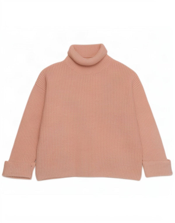 Marks & Spencer Jersey extragrande con cuello vuelto para mujer, talla 44, color rosa medio
