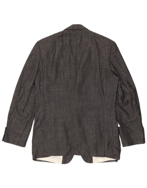Hugo Boss Chaqueta tipo blazer de 2 botones para hombre EU 50 Grande Gris Lana virgen