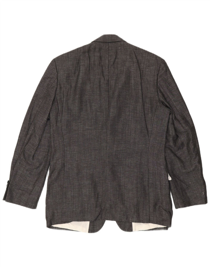 Hugo Boss Chaqueta tipo blazer de 2 botones para hombre EU 50 Grande Gris Lana virgen