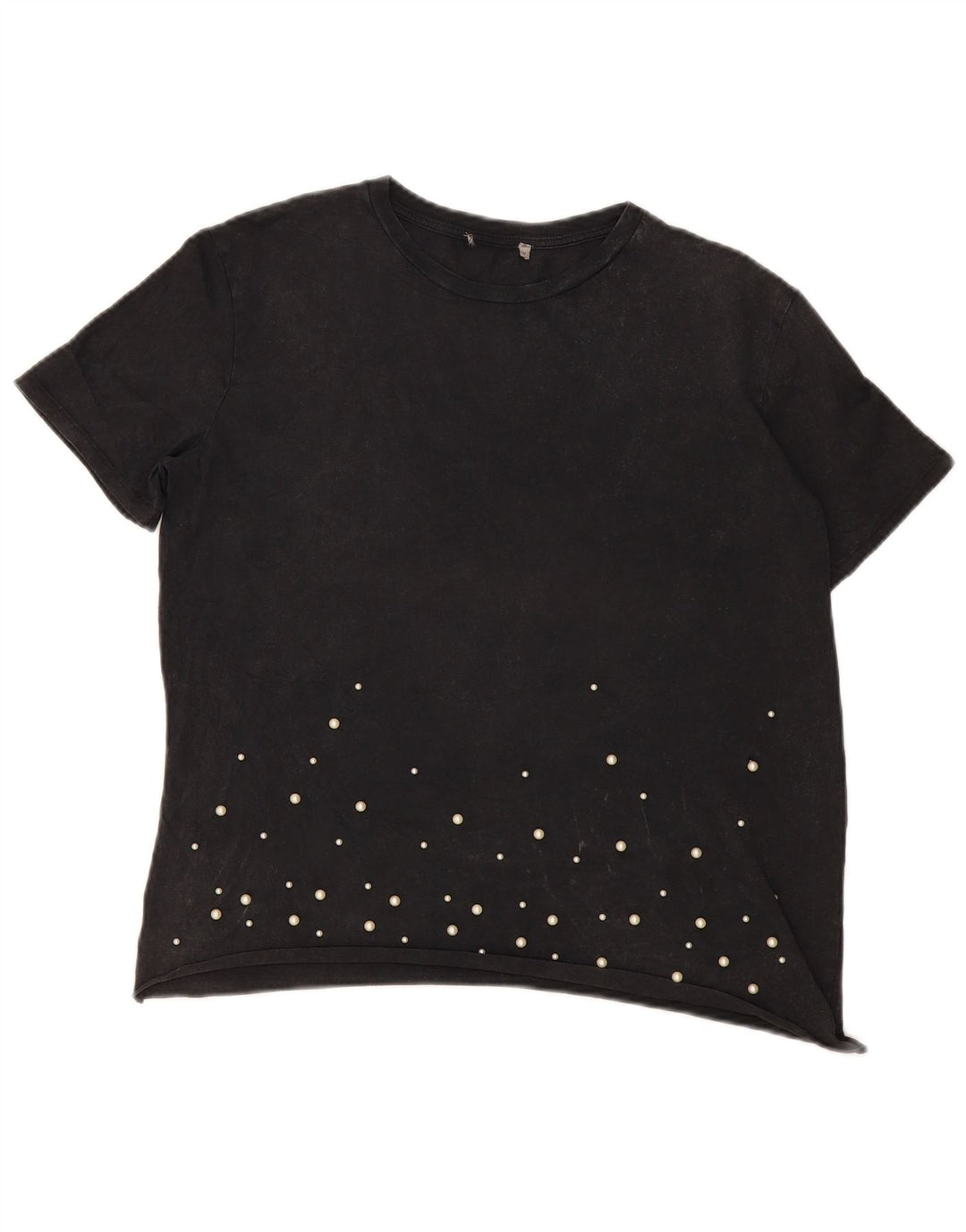 Vintage mujer camiseta top Reino Unido 14 grande negro