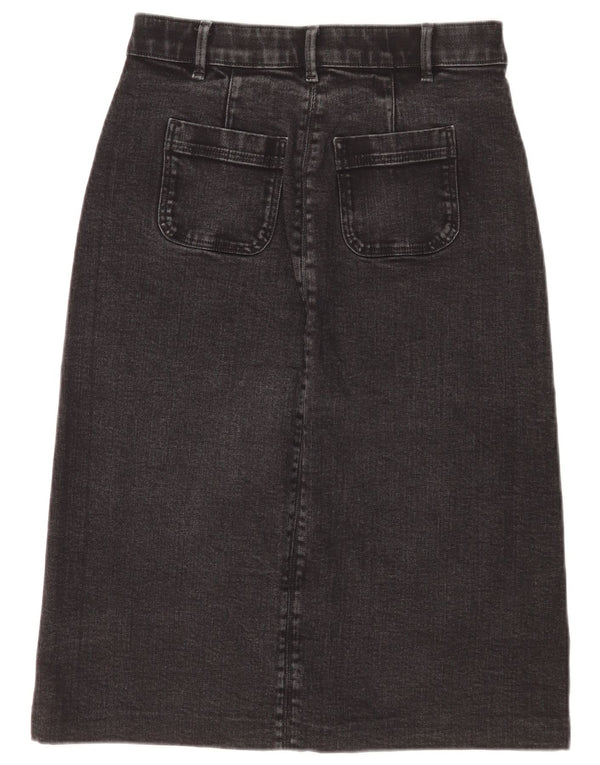 Marks & Spencer Falda Vaquera para Mujer UK 10 Small W27 Algodón Negro