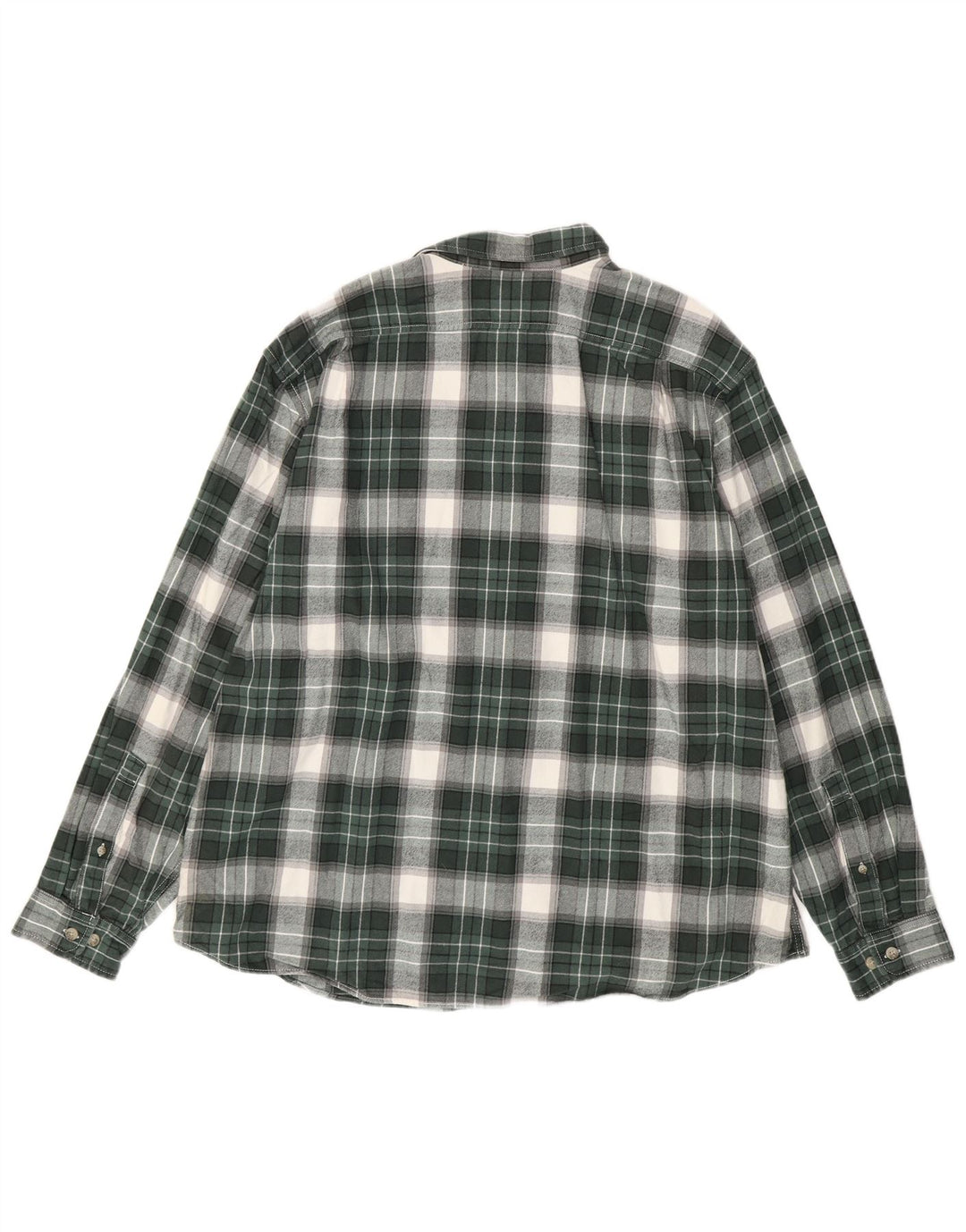 EDDIE BAUER Camisa de franela de corte relajado para hombre XL Algodón a cuadros verdes
