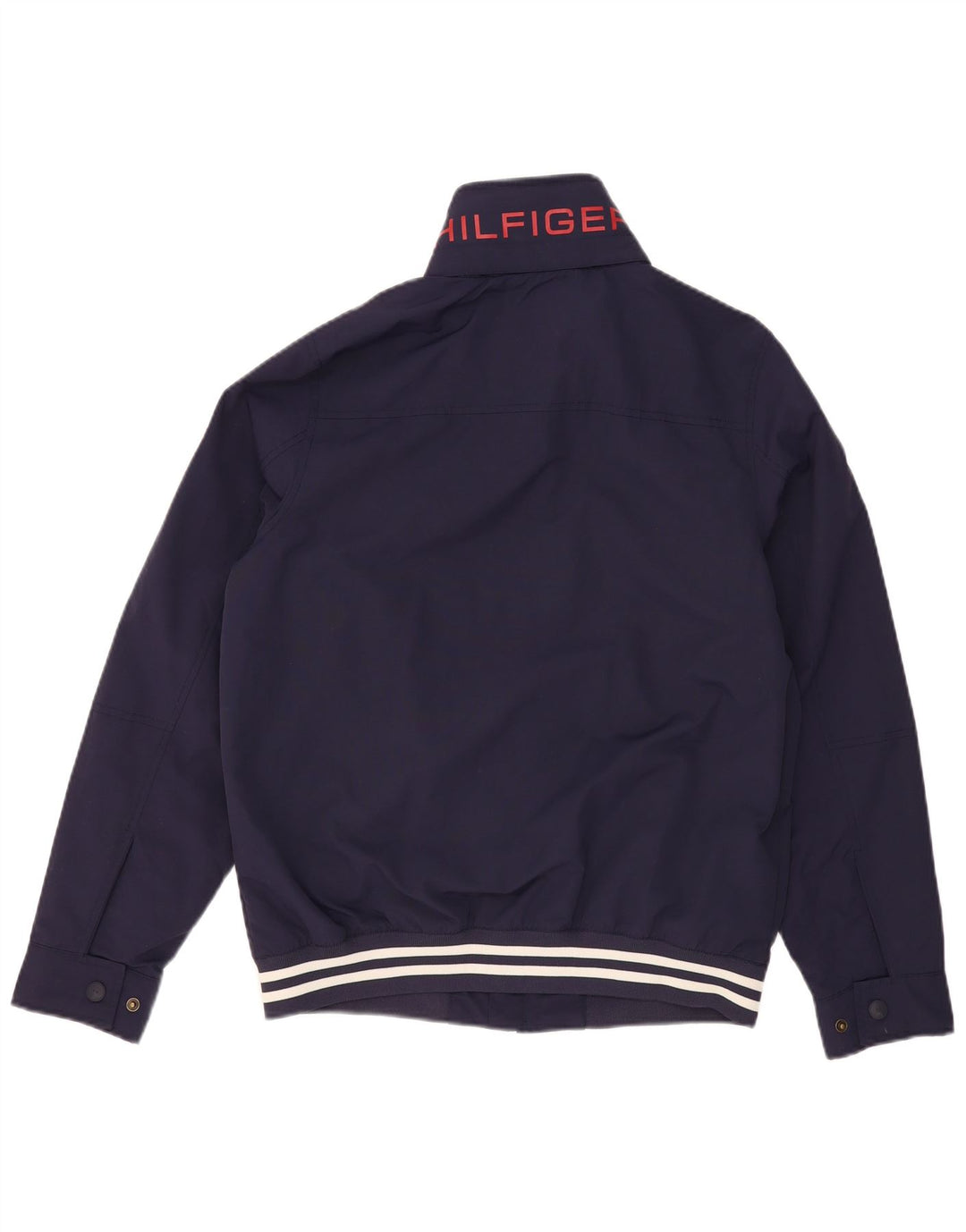 TOMMY HILFIGER Chaqueta bomber con capucha gráfica para hombre UK 36 Small Azul marino
