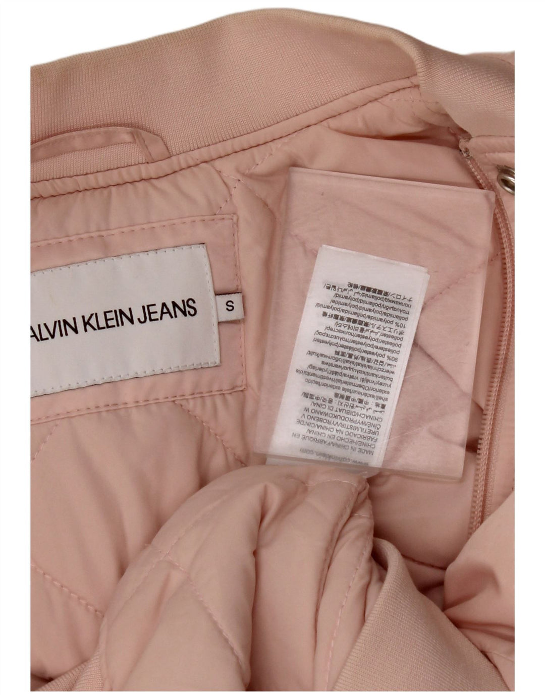 CALVIN KLEIN JEANS Chaqueta bomber extragrande para mujer UK 10 Small Pink