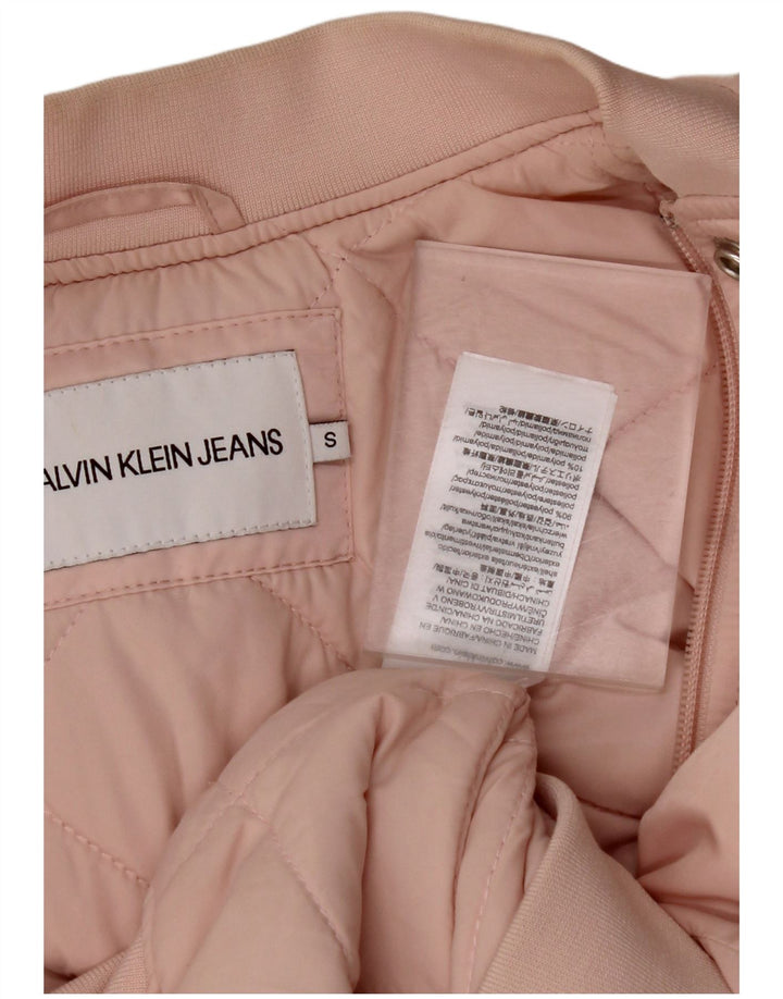 CALVIN KLEIN JEANS Chaqueta bomber extragrande para mujer UK 10 Small Pink