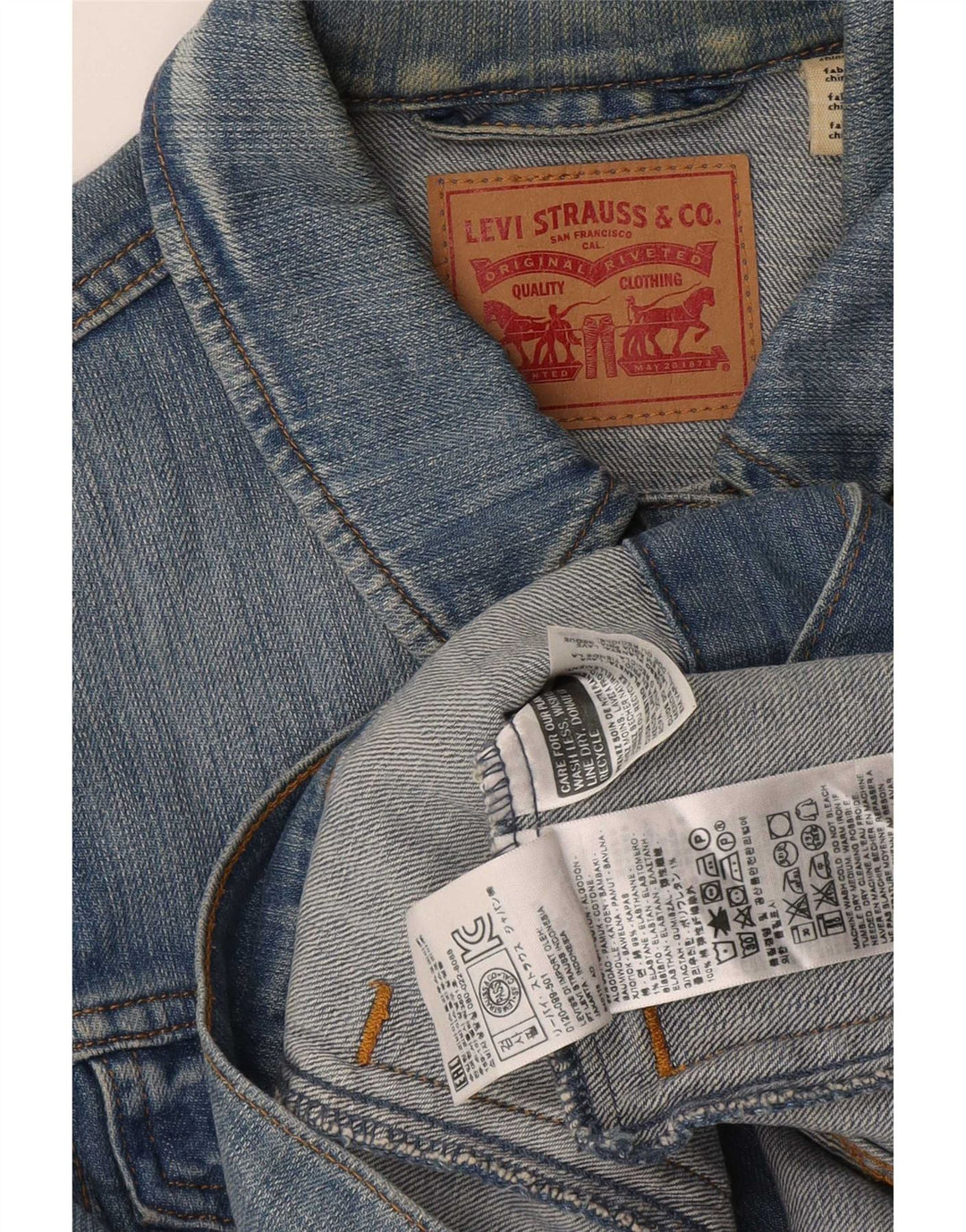 Levi's Chaqueta vaquera para mujer UK 12 Algodón azul medio