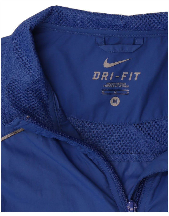 Nike Hombre Dri Fit Chándal Top Chaqueta Poliéster Azul Medio