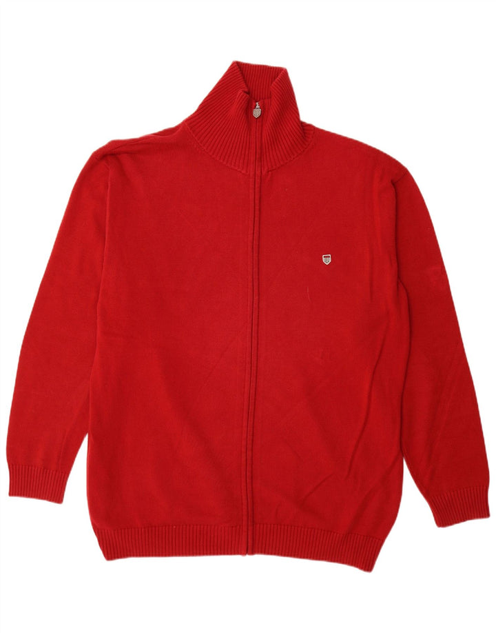 Basefield - Cárdigan para hombre, talla 2XL, algodón rojo