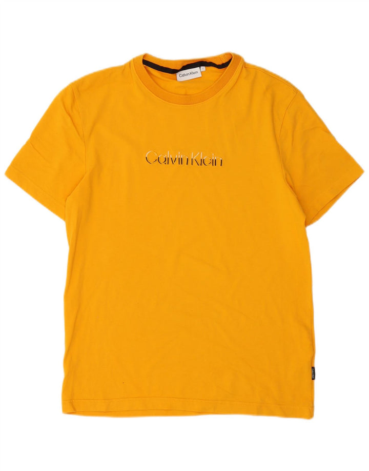 Calvin Klein - Camiseta para hombre, talla pequeña, color naranja, algodón