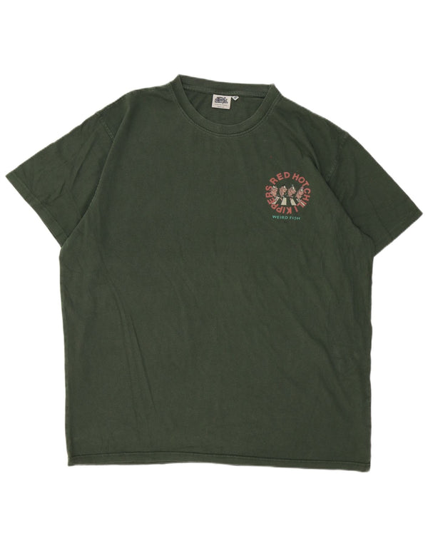Weird Fish Camiseta gráfica para hombre Top 2XL Algodón verde