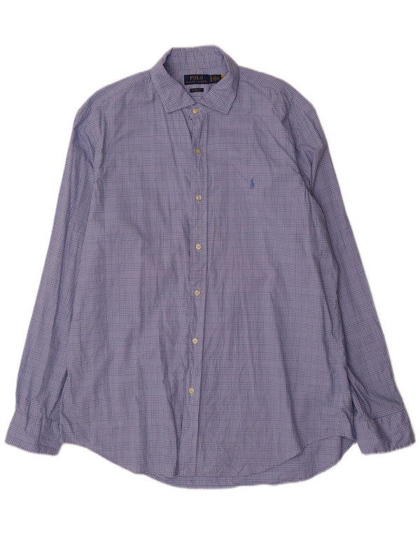 Polo Ralph Lauren Camisa de corte clásico para hombre XL Algodón a cuadros azul