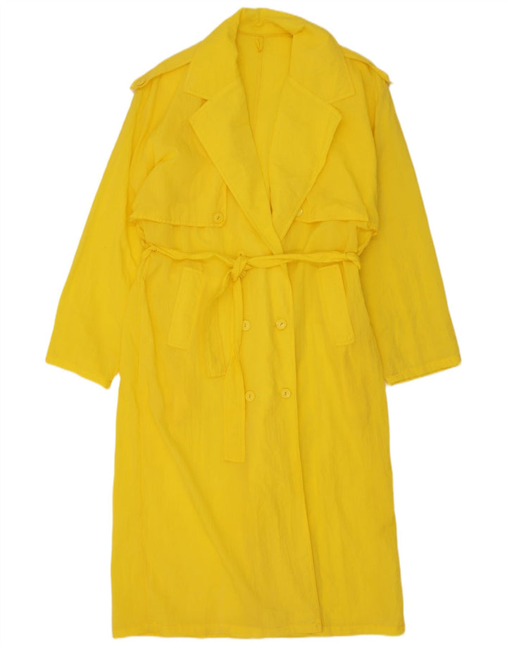 Vintage mujer gabardina Reino Unido 14 amarillo medio