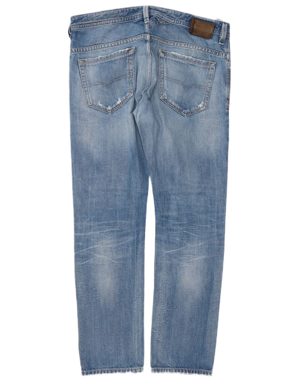 Diesel Hombre Thavar Slim Skinny Jeans W34 L30 Algodón Azul