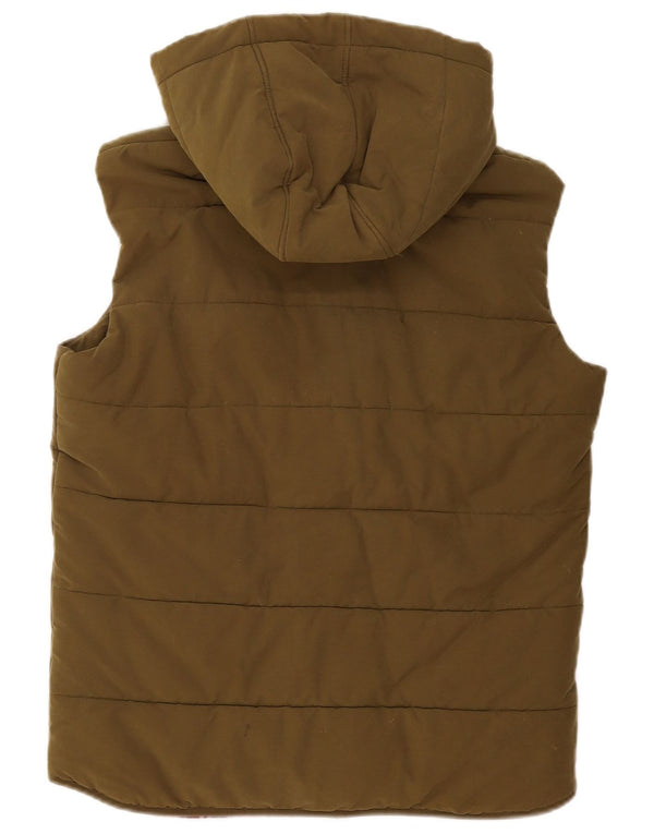 Jack Wills Chaleco acolchado con capucha para hombre UK 38 Medium Khaki