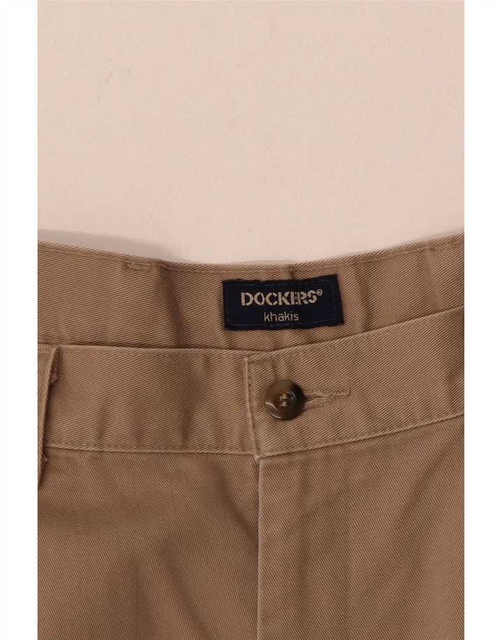 Dockers Pantalón chino con pinzas color caqui para hombre W34 L30 Beige