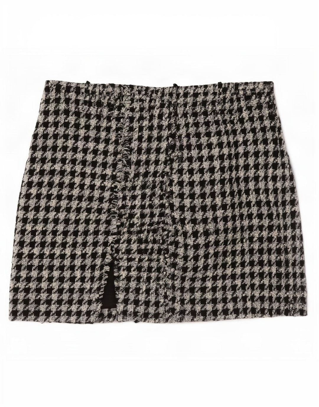 Minifalda Zara Mujer Small W26 Poliéster Pata De Gallo Negro