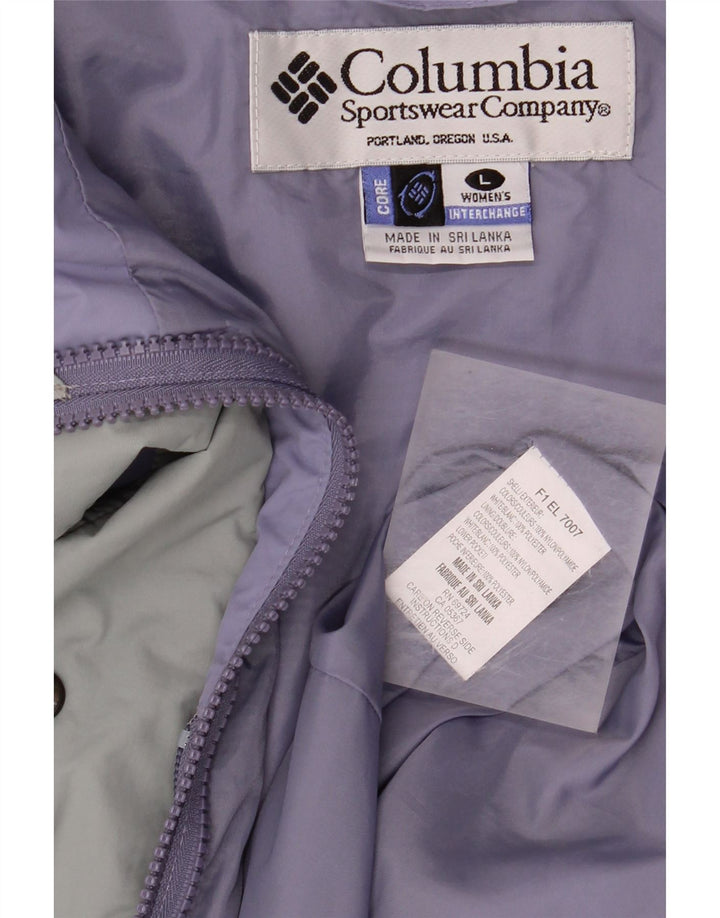 COLUMBIA Chaqueta impermeable Interchange para mujer Reino Unido 46 Grande Púrpura Colorblock