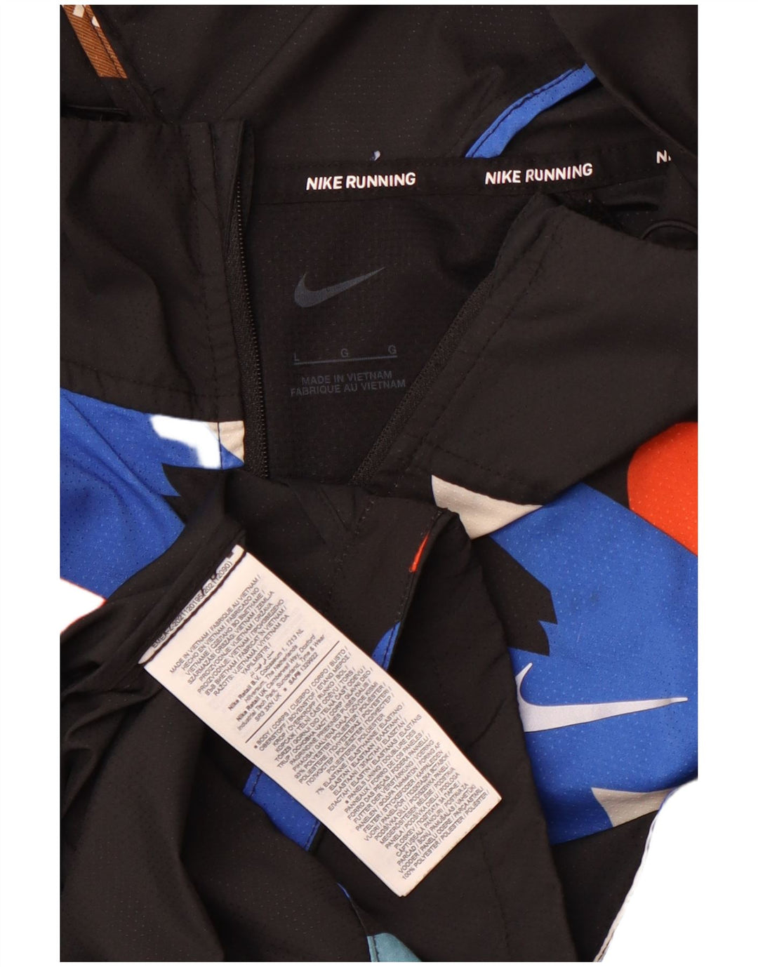 Nike - Chándal con capucha para hombre, chaqueta superior, poliéster geométrico negro grande