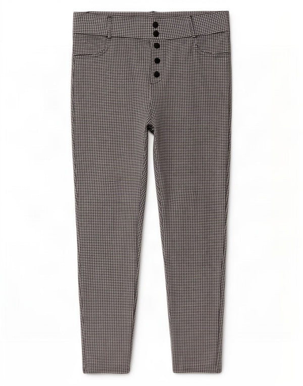 Zara Mujer Trafaluc Graphic Crop Leggings UK 40 XL Black Gingham