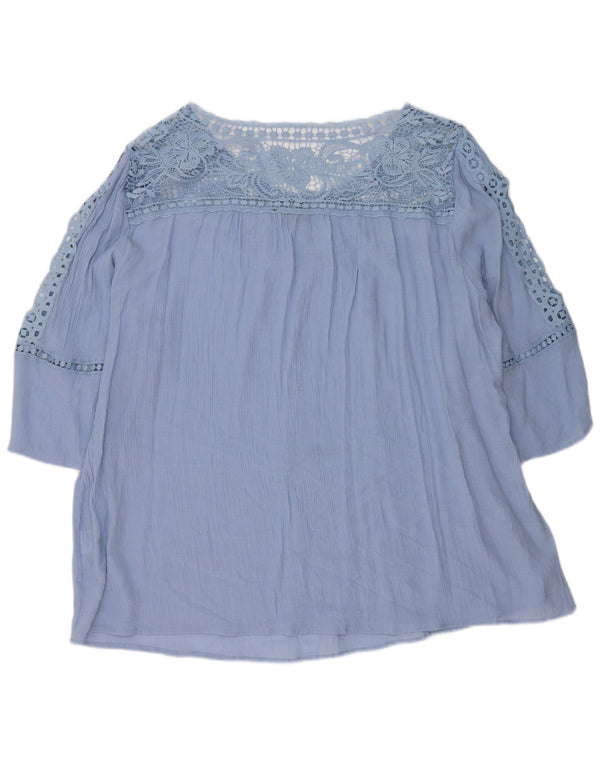 Marks & Spencer Blusa de Manga 3/4 Autograph para Mujer UK 36 5XL Azul