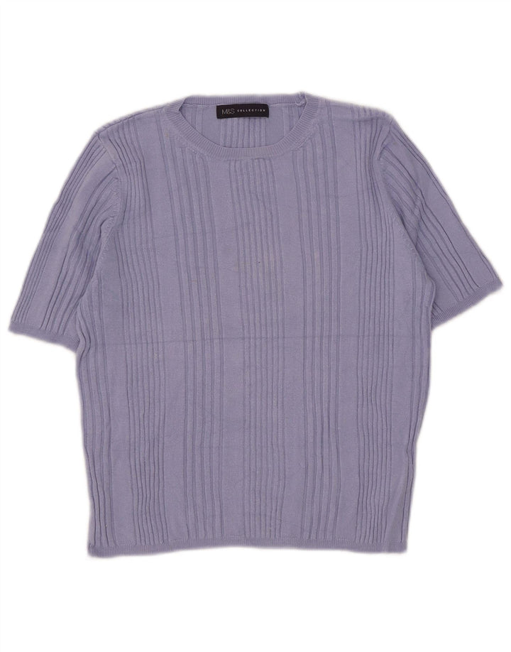 Marks & Spencer Jersey de Manga Corta con Cuello Redondo para Mujer UK 44 Medium B