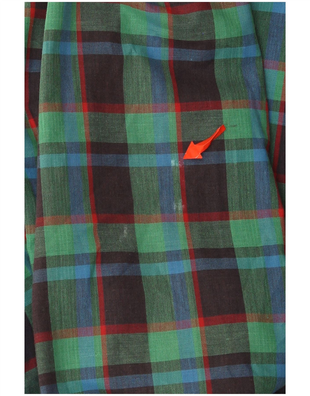 VINTAGE Chaqueta bomber para mujer IT 50 XL Algodón a cuadros verdes