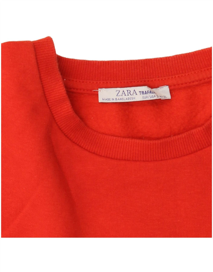 ZARA Mujer Sudadera Jumper UK 10 Small Rojo