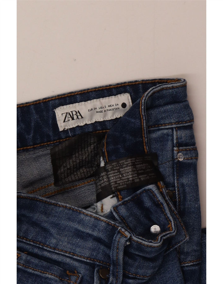 Zara Vaqueros Acampanados Mujer EU 34 2XS W24 L32 Algodón Azul