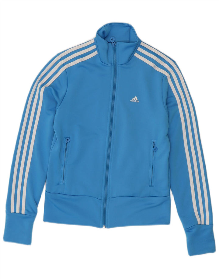 ADIDAS Chaqueta de chándal para mujer UK 10 Small Blue Poliéster